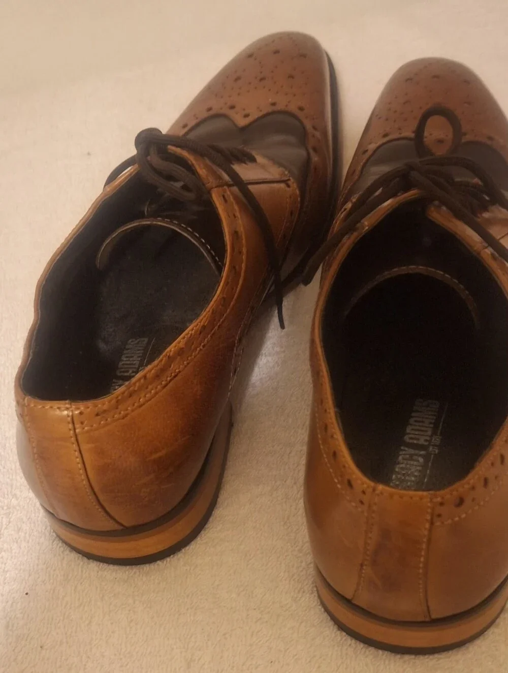 Stacy Adams Two-Tone Brown & Dark Brown Wingtip Oxfords